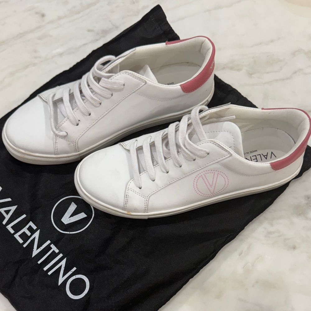 Valentino Women's White and Pink Casual Sneakers